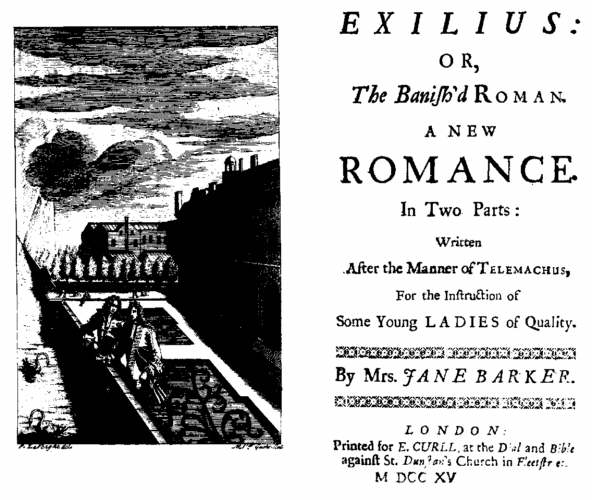 Jane Barker, Exilius (London: E. Curll, 1715).