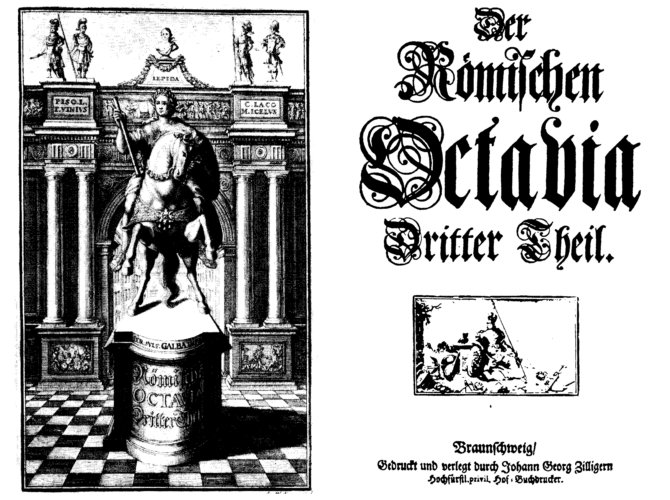 [Anton Ulrich Herzog zu Braunschweig und Lüneburg,] Der römischen Octavia dritter Theil (Braunschweig: J. G. Zilliger).